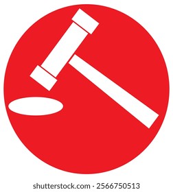 Gavel icon vector for web and mobile app. judge gavel sign and symbol. law icon. auction hammer