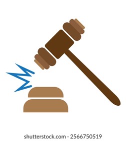 Gavel icon vector for web and mobile app. judge gavel sign and symbol. law icon. auction hammer