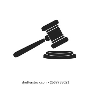 Gavel icon vector for web and mobile app. Judge gavel sign and symbol. law icon. Auction hammer. Gavel illustration icon, law and justice concept. Wooden judge gavel and soundboard
