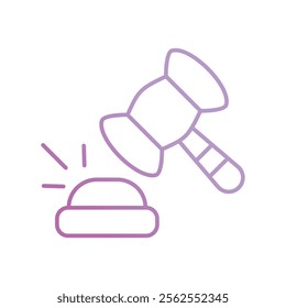 gavel icon with white background vector stock illustration