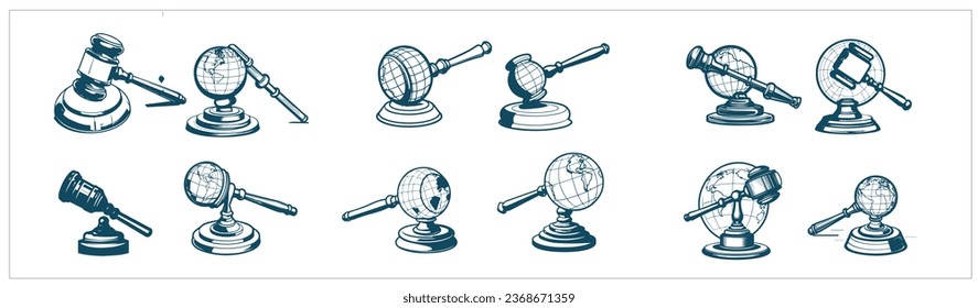 gavel icons legal law court icons pack