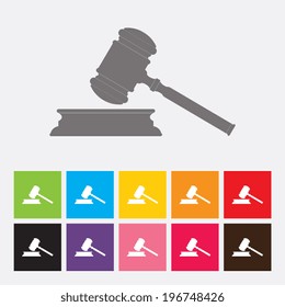Gavel icons set - Vector