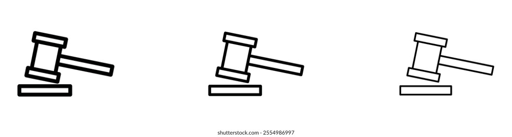 Gavel icons in tree different stroke sizes