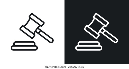 Gavel icons. vector set in black colors