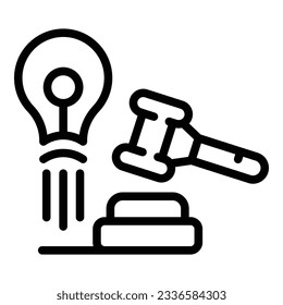 Gavel idea icon outline vector. Creative technology, Business light
