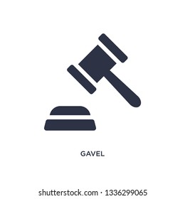 gavel isolated icon. Simple element illustration from law and justice concept. gavel editable logo symbol design on white background. Can be use for web and mobile.