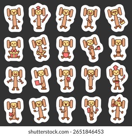Gavel juiz bonito kawaii personagem set com diferentes emoções poses e charmosas personalidades do tribunal de desenhos animados para decoração de direito educacional temático ilustração criativa e projetos judiciais