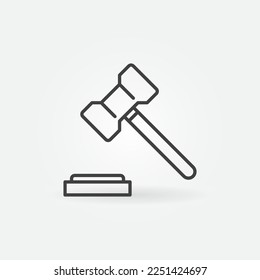 Gavel or Judge Hammer vector Economic Sanctions concept linear icon or symbol