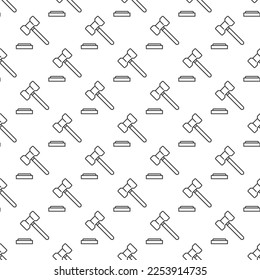 Gavel or Judge Hammer vector Economic Sanctions concept linear seamless pattern