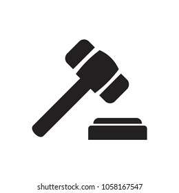 Gavel justice icon .Judge hammer vector.Isolated on white background. Simple illustration for web and mobile platforms.
