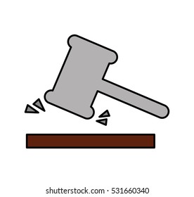 gavel justice isolated icon vector illustration design