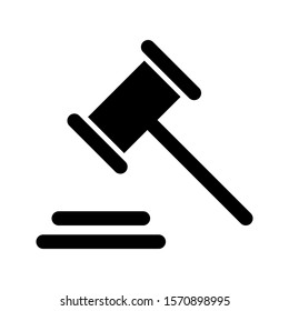 Gavel law icon vector logo template on white background. vector illustration