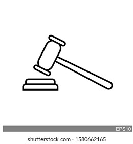 Gavel law icon vector logo template