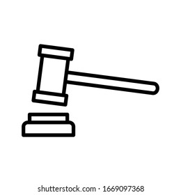 plantilla vectorial de icono de la ley de gavel
