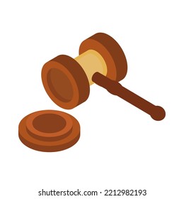 Gavel Law And Justice Isometric Icon