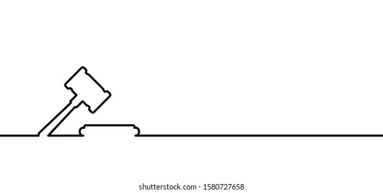 Gavel with the law Line pattern vector Judge hammer icon. Law gavel theme concept symbol. World day for Justice scale hammer sign. Auction judgment impeach or impeachment judgement process.