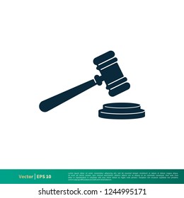 Gavel, Legal Firm Icon Vector Logo Template Illustration Design. Vector EPS 10.