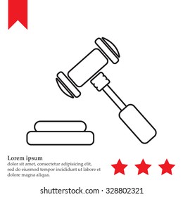 gavel line icon