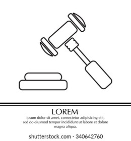 gavel line icon