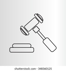 gavel line icon