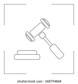 gavel line icon