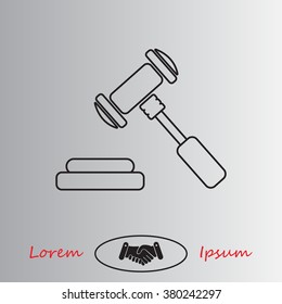 gavel line icon