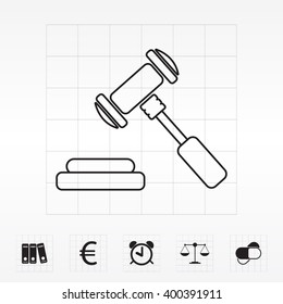 gavel line icon
