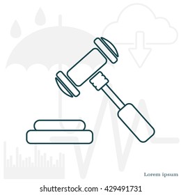gavel line icon