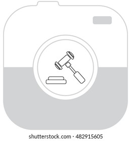 gavel line icon