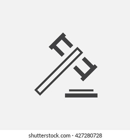 gavel line icon, outline vector logo, linear pictogram isolated on white, pixel perfect illustration