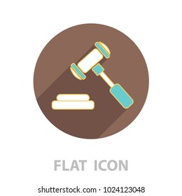 gavel line icon. vector illustration