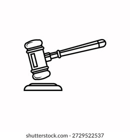 Icono de línea de martillo signo de Plantilla de Vector