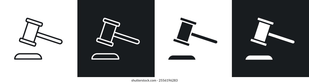 Gavel linear icon set for app, and web design.