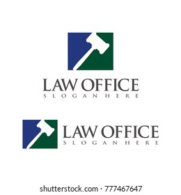 Gavel logo, gavel icon design template vector illustration