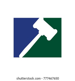 Gavel logo, gavel icon design template vector illustration