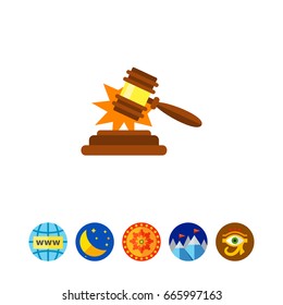 Gavel making sold sound vector icon
