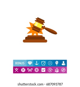 Gavel making sold sound vector icon