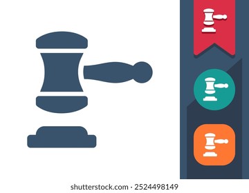 Gavel, Mallet, Hammer, Justice, Auction Icon. Professional, pixel perfect icon. EPS 10 format.