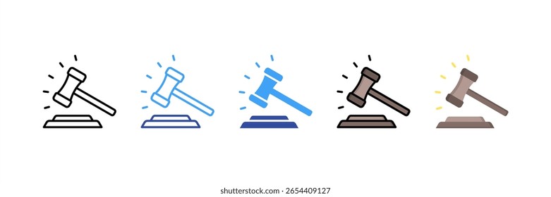 Gavel Multi-Style-Symbolsatz