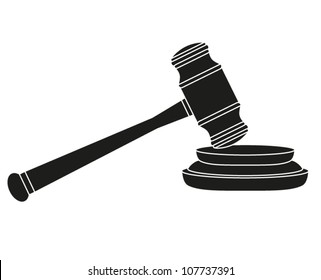 gavel on white background 	