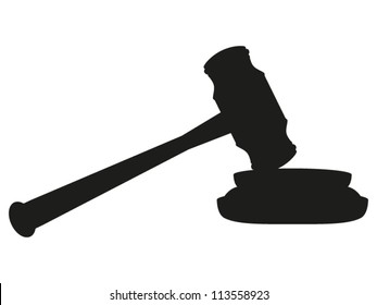 gavel on white background