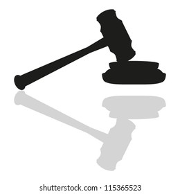 gavel on white background