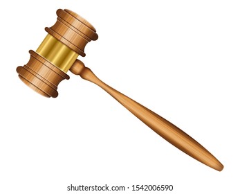Gavel on a white background. Vector illustration.