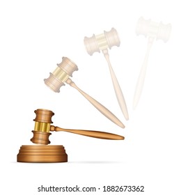 Gavel on a white background. Vector illustration.