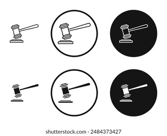 Gavel outlined icon vector collection.
