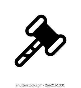 Mazo. Icono de Vector de trazo delineado con detalles rellenos de negro.