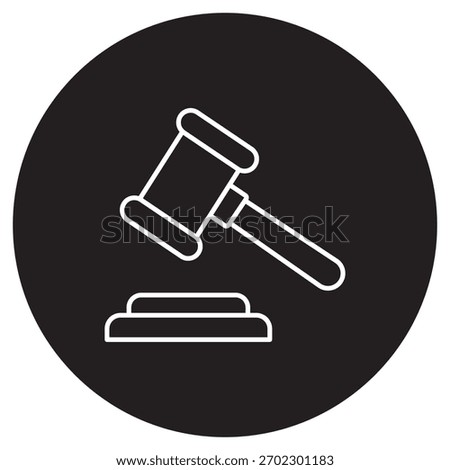 Gavel Safety Rules Judgment icon, Legal Judgment, Safety Regulations, Court Ruling, Rule Enforcement, vector