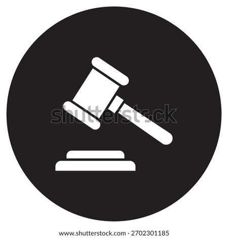 Gavel Safety Rules Judgment icon, Legal Judgment, Safety Regulations, Court Ruling, Rule Enforcement, vector