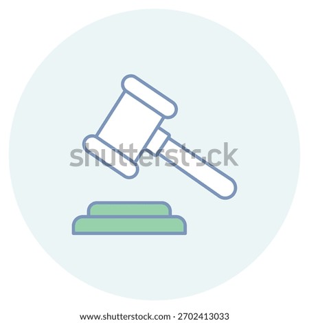 Gavel Safety Rules Judgment icon, Legal Judgment, Safety Regulations, Court Ruling, Rule Enforcement, vector