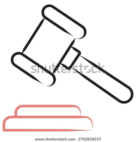Gavel Safety Rules Judgment icon, Legal Judgment, Safety Regulations, Court Ruling, Rule Enforcement, vector